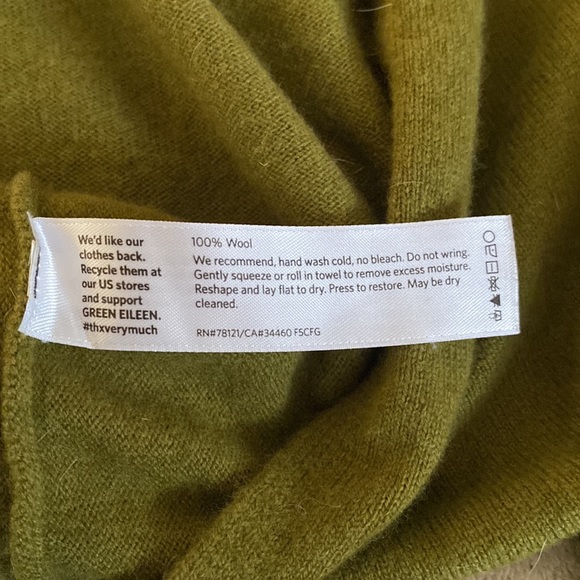Eileen Fisher 100% wool beautiful dark olive green sweater - Picture 11 of 11